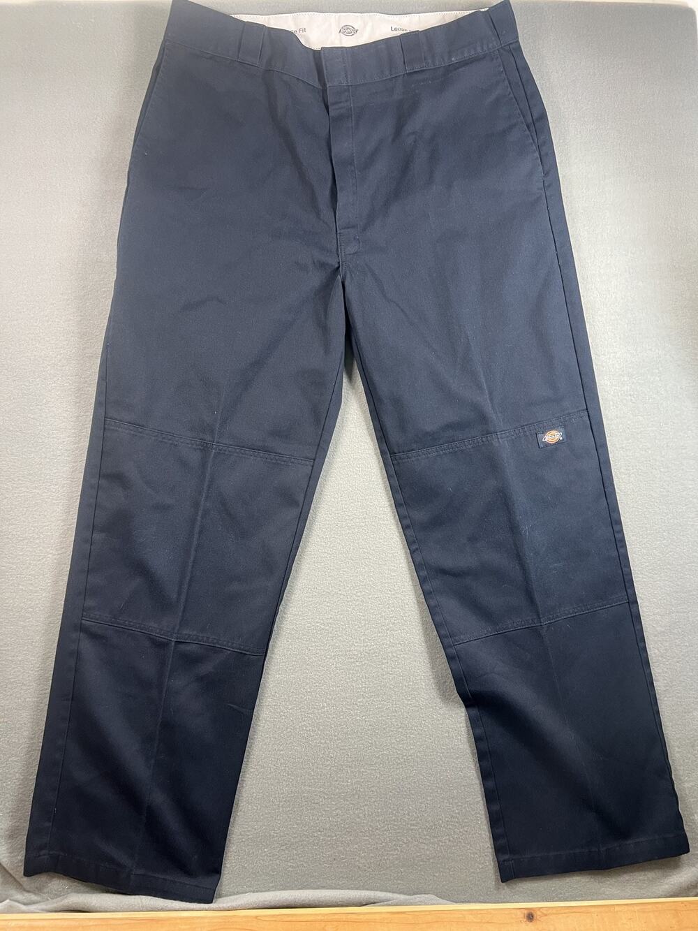 Dickies Men's Loose Fit Double Knee Work Pants Navy Blue Pre-owned Size 38/34